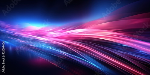 Abstract digital art with blue and pink glowing lines.