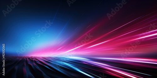 Abstract digital art with pink and blue glowing lines.