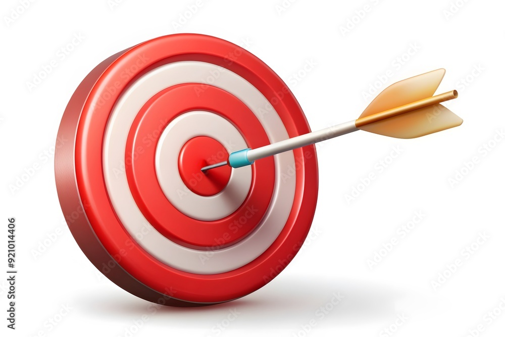 Beautiful realistic red and white archery targets on white background. Beautiful realistic red and white archery targets on white background.
