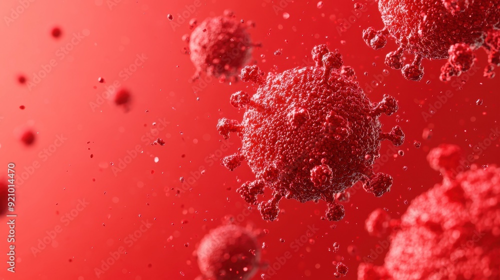 Immune System's Defense: White Blood Cells Battling Pathogens with Copy Space, High Detail 8K Image Immune System's Defense: White Blood Cells Battling Pathogens with Copy Space, High Detail 8K Image