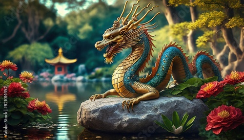 chinese dragon in the garden