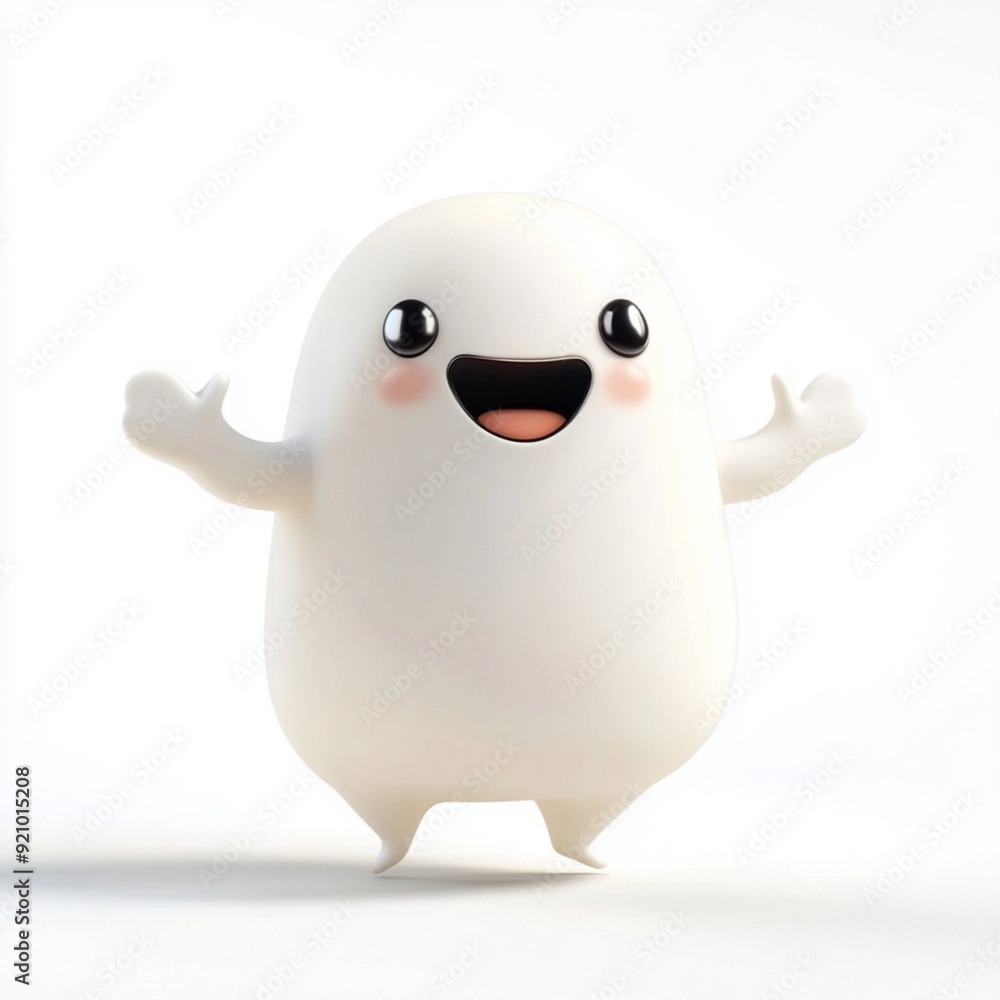 Obraz premium 3D Cartoon Cute Funny Ghost