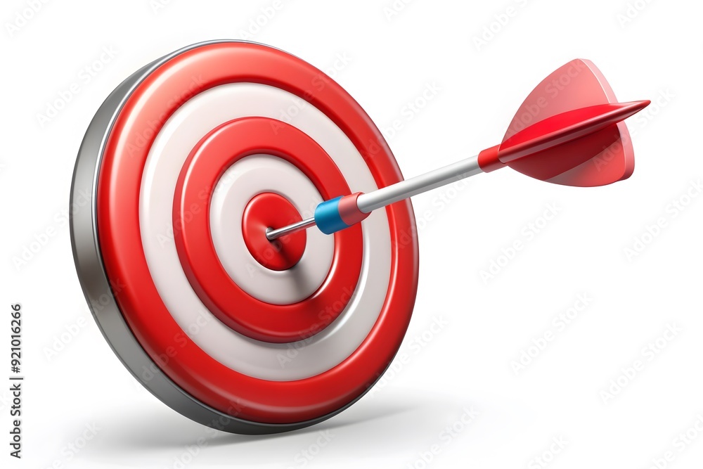 Beautiful realistic red and white archery targets on white background. Beautiful realistic red and white archery targets on white background.
