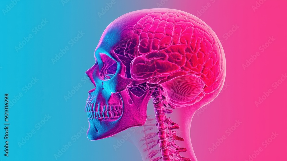 Obraz premium Vibrant Abstract Anatomy - Colorful Artistic Representation with Copy Space for Text in 8K High Detail Resolution.