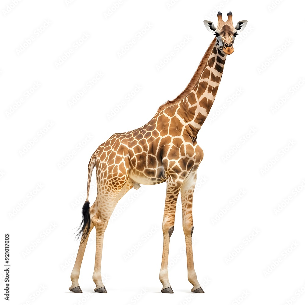 Fototapeta premium Majestic Giraffe on White Background