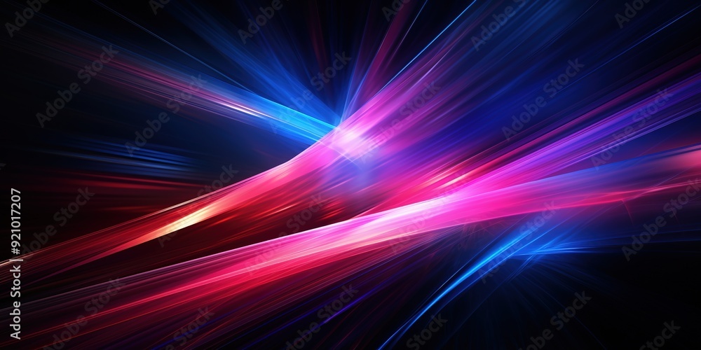 Abstract glowing blue and red lines on black background. Abstract glowing blue and red lines on black background.