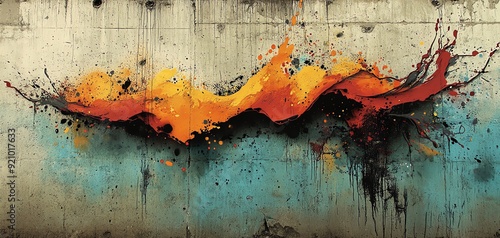 Abstract art with vibrant colors on a textured background.