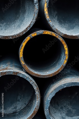 Rusty Metal Pipes Close Up