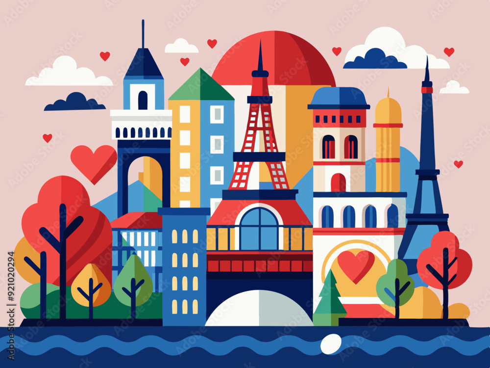 illustration of a paris illustration of a paris