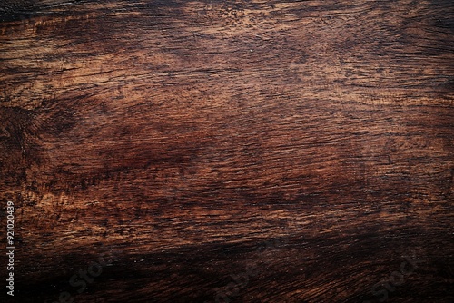 Close-up of rich brown woodgrain with a dark, rustic texture.