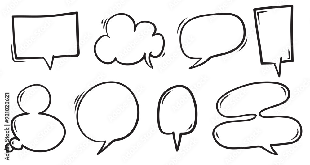 hand drawn set speech bubbles isolated doodle set element vector illustration hand drawn set speech bubbles isolated doodle set element vector illustration