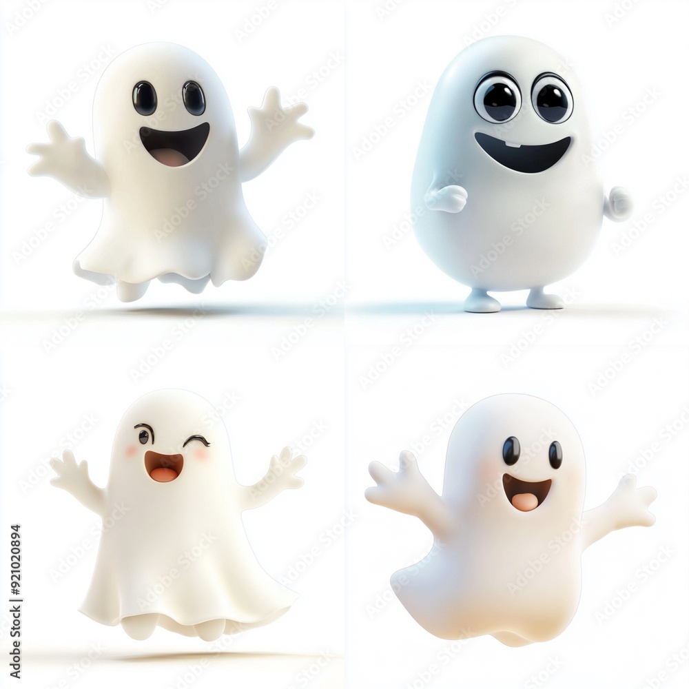Obraz premium 3D Cartoon Cute Funny Ghost