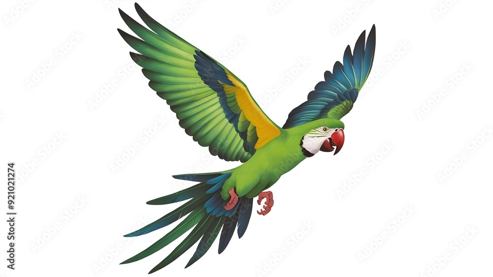 Fototapeta premium A bizarre parrot in midair
