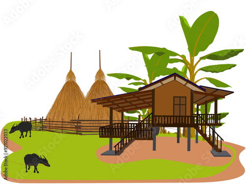 Beautiful house made entirely of wood.