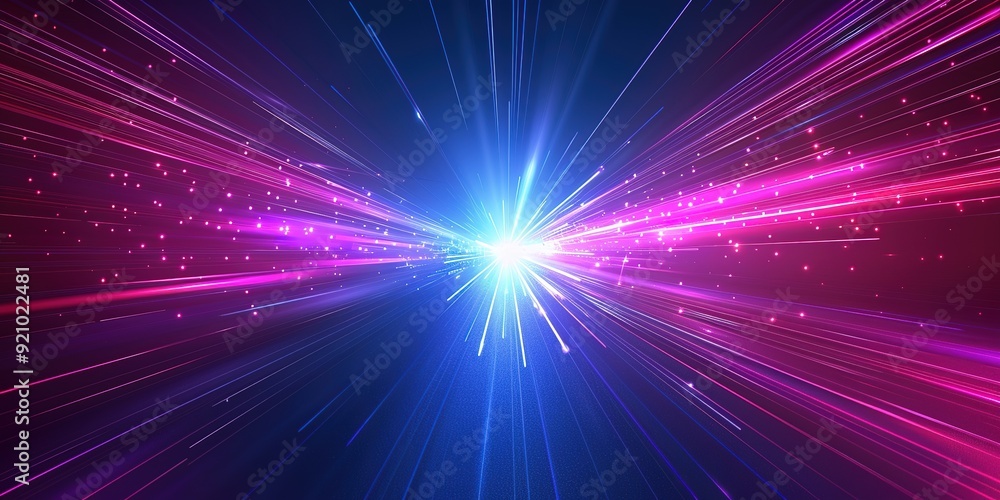 Naklejka premium Abstract glowing lines radiating from center.