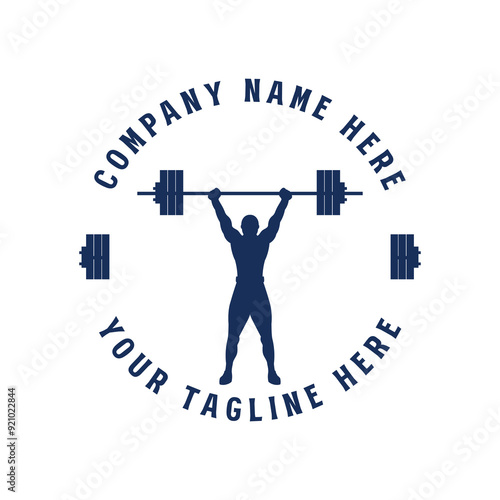 Man Male with Barbell Dumbbell for Crossfit Gym, Weight Lifting Bodybuilder Illustration