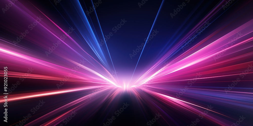 Abstract glowing pink and blue light streaks converging. Abstract glowing pink and blue light streaks converging.