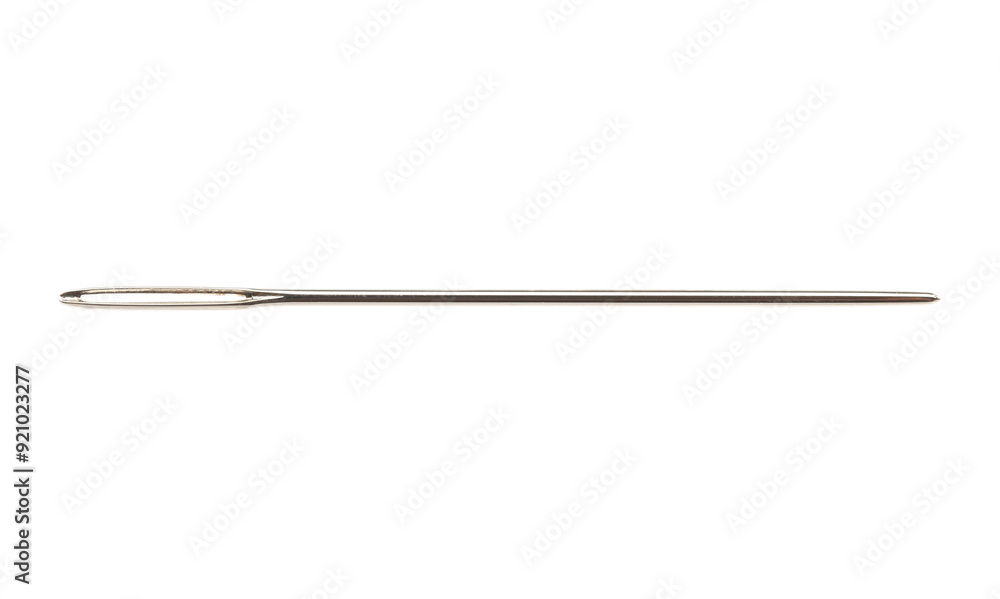 One new sewing needle isolated on white One new sewing needle isolated on white