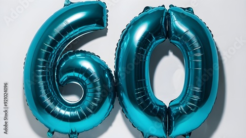 Count sixty using a turquoise balloon photo