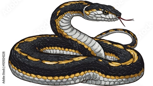 Elegant cobra snake in guarded position