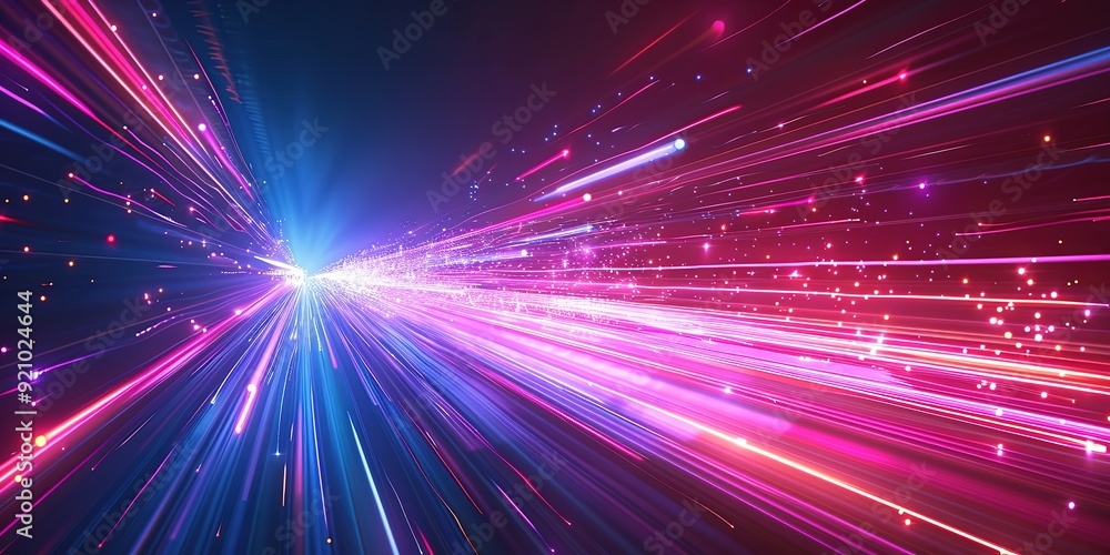 Abstract light trails with pink and blue streaks on a dark background. Abstract light trails with pink and blue streaks on a dark background.