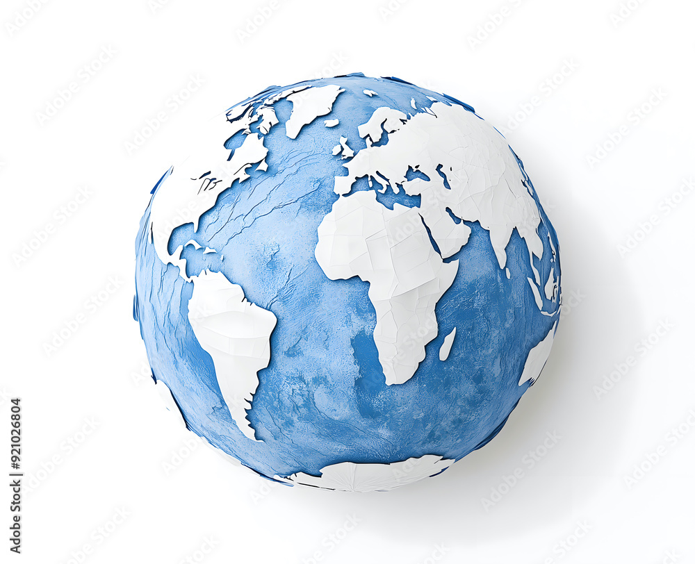 A depiction of the globe in a paper model style A depiction of the globe in a paper model style