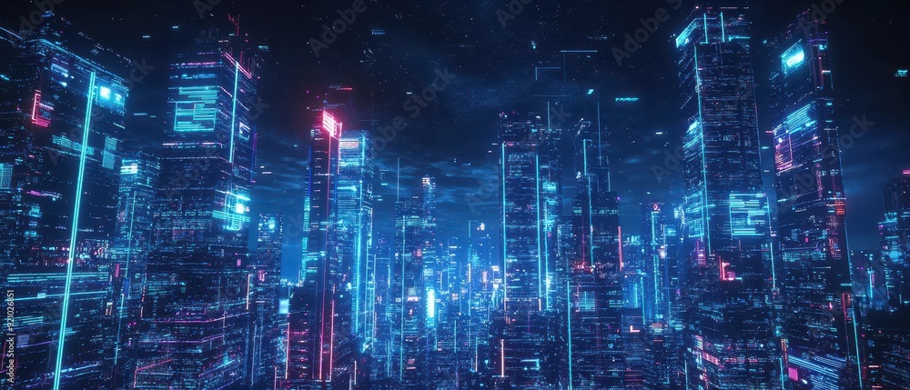 Fototapeta premium Cyberpunk Cityscape