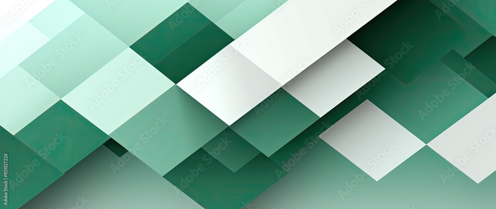 Abstract Green and White Geometric Pattern. Abstract Green and White Geometric Pattern.