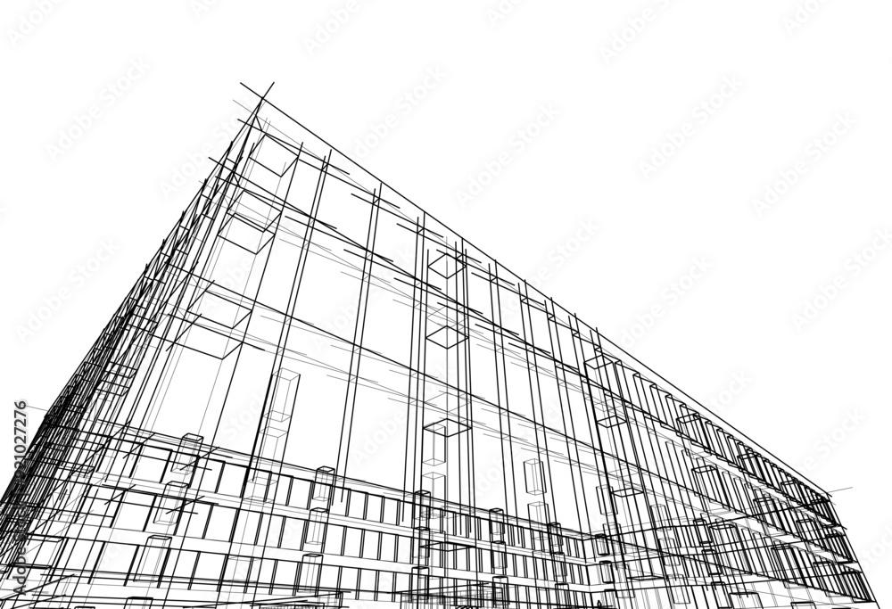 3d rendering sketch of modern building 3d rendering sketch of modern building