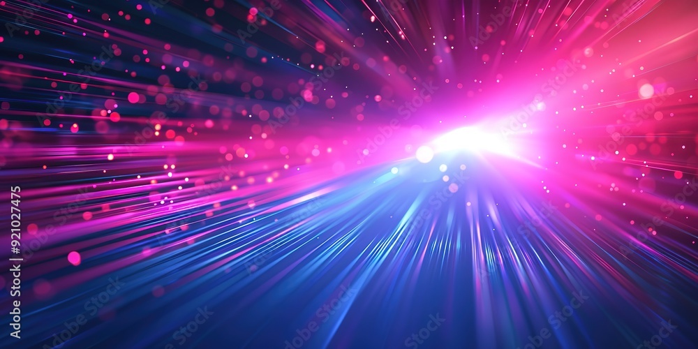 Naklejka premium Abstract pink and blue light streaks with bokeh effect.