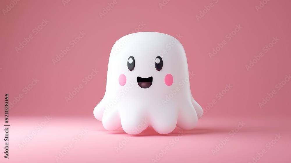 Friendly Minimalist Ghost with Soft Hues - Adorable and Simple Design Friendly Minimalist Ghost with Soft Hues - Adorable and Simple Design