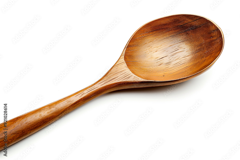 Close-up wooden spoon isolated on white background Close-up wooden spoon isolated on white background