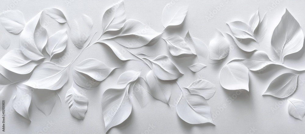 A close-up image of leaves in an abstract autumnal background with white foliage in nature. A close-up image of leaves in an abstract autumnal background with white foliage in nature.