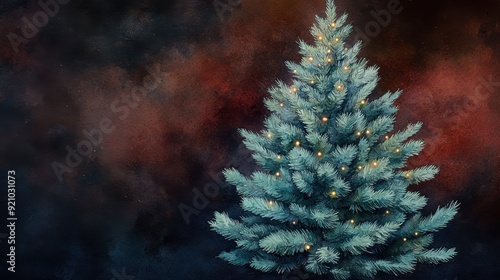 Enchanting Blue Spruce Christmas Tree with Twinkling Lights