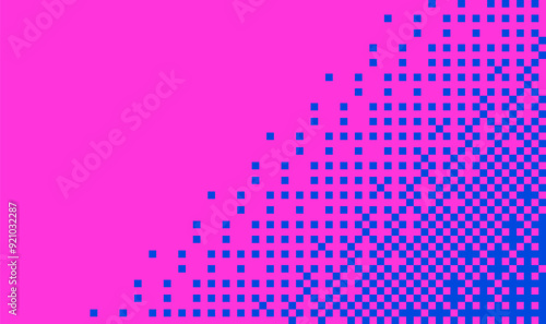Halftone Pixel Dithering Square Tiles Pattern. Vintage 8-bit Game Background. Square Pixel Halftone Bitmap Effect. Vector Illustration.