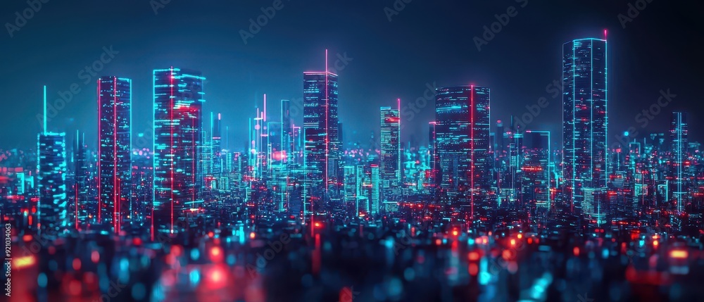 Futuristic Cityscape with Neon Lights Futuristic Cityscape with Neon Lights