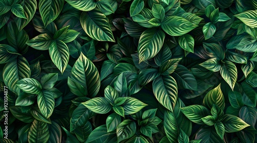 Wallpaper Mural Abstract leaves in the background, a pattern that showcases nature's textures. Bright green decoration, a representation of plant life. Torontodigital.ca