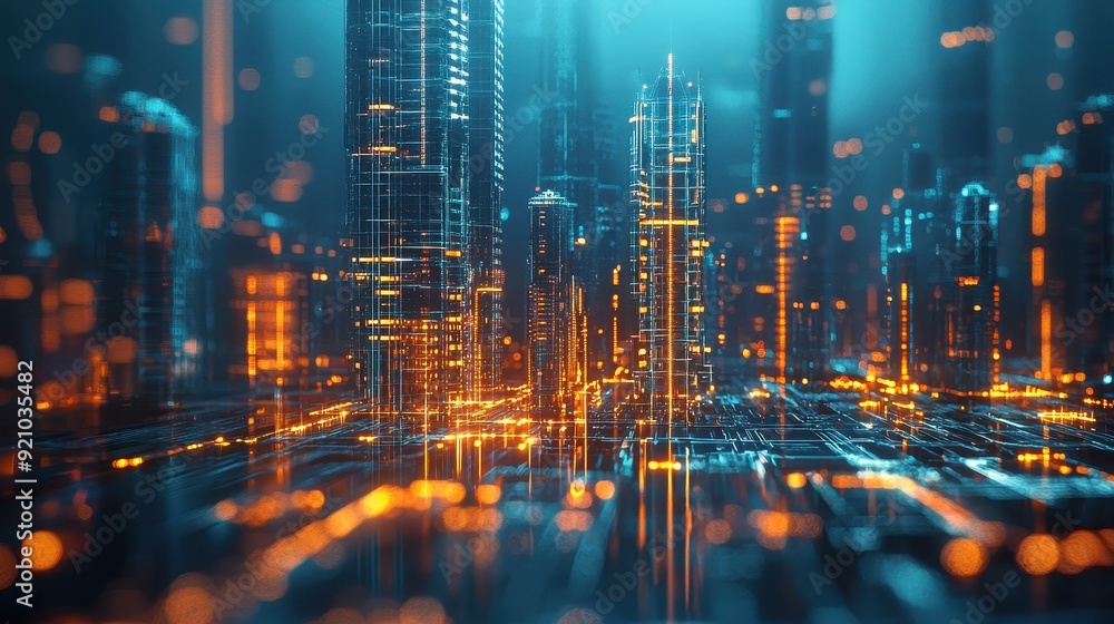 Futuristic Cityscape: A digital art rendition of a futuristic city. Futuristic Cityscape: A digital art rendition of a futuristic city.
