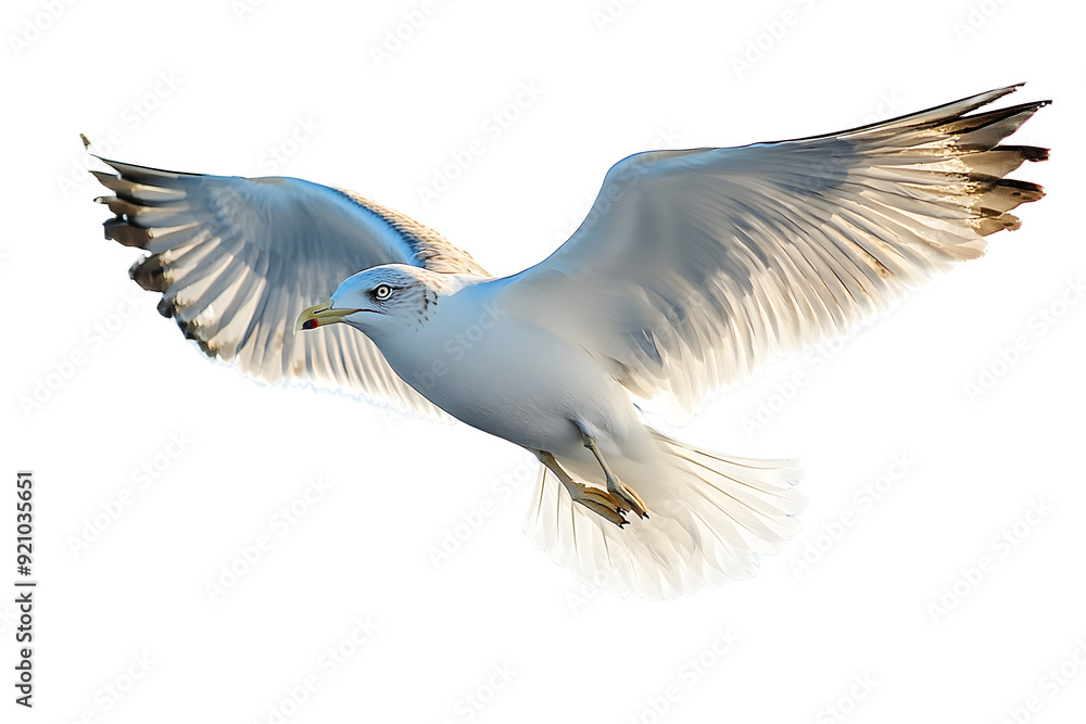Obraz premium Gaviota volando sobre fondo transparente