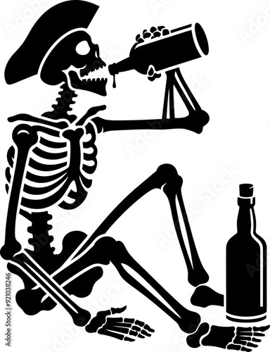 Drunk Pirate Skeleton