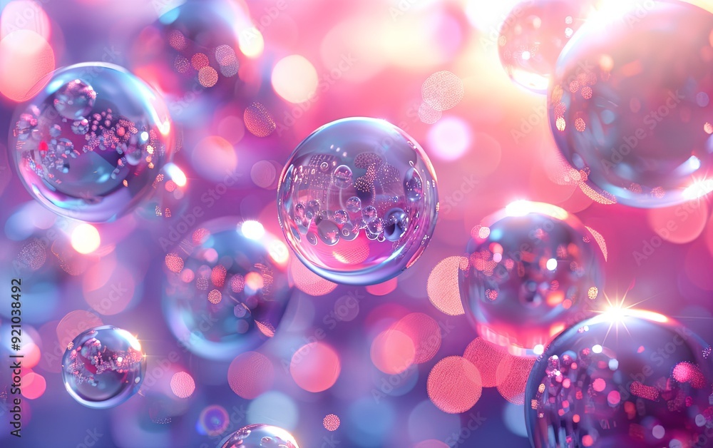 Multiple iridescent bubbles with bokeh Multiple iridescent bubbles with bokeh