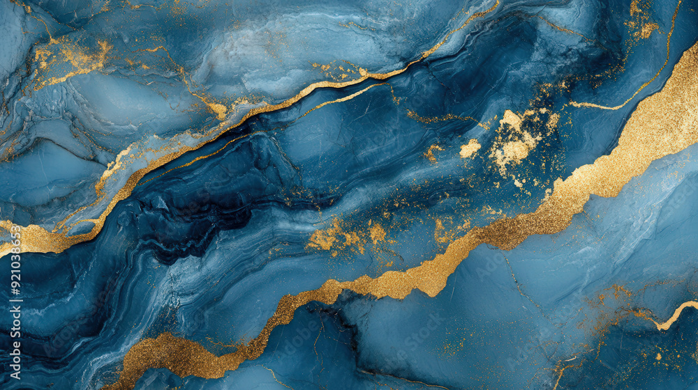 Gold and dark blue marble stone textured background Gold and dark blue marble stone textured background