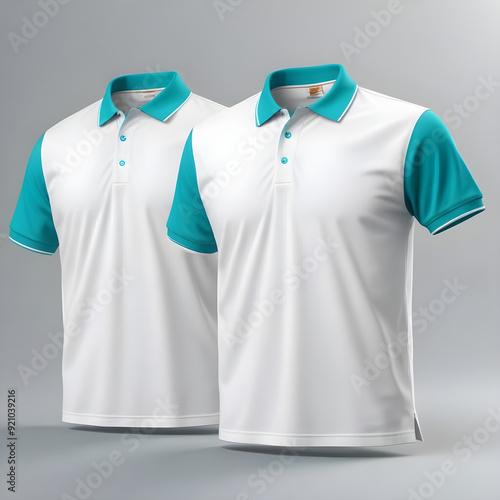 Blank White Polo T Shirt Mockup for young man AI generated