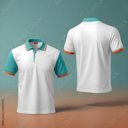 Blank White Polo T Shirt Mockup for young man AI generated