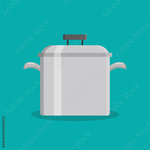 Photography Metal cooking pot flat vector design isolated on a background