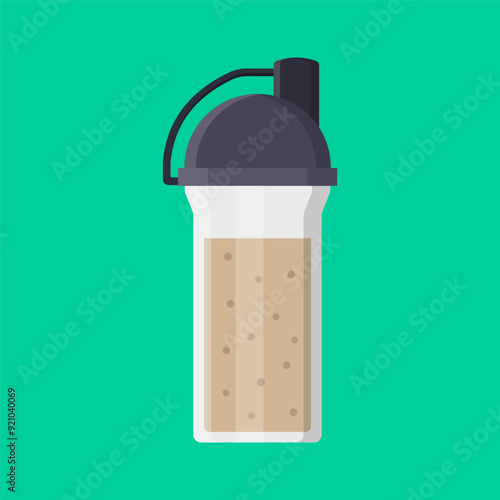 Protein Shaker flat vector design isolated on a background