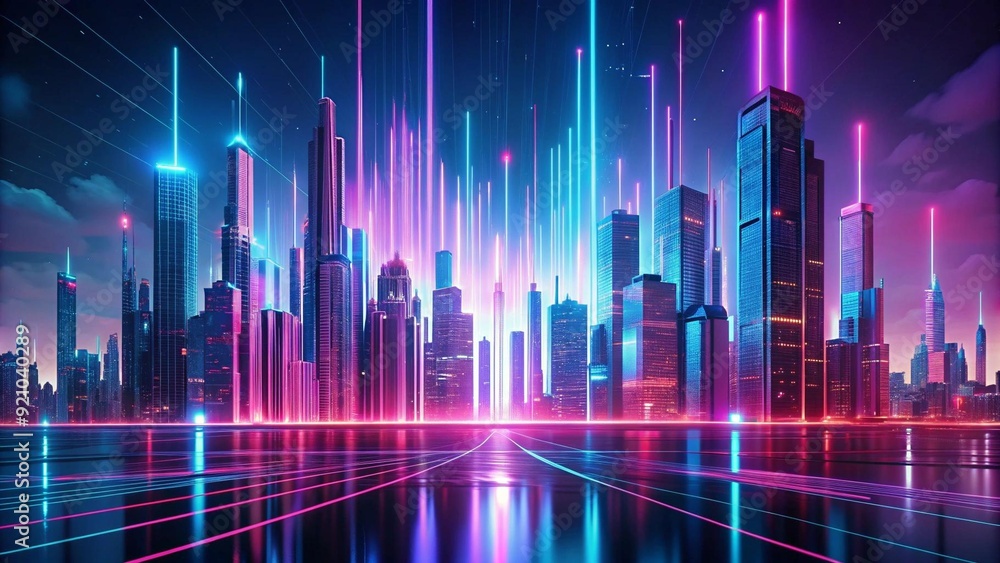 Neon Cityscape: A Digital Metropolis AI Generated Neon Cityscape: A Digital Metropolis AI Generated