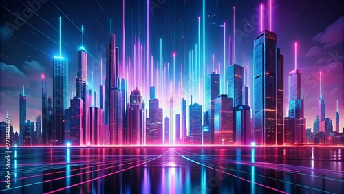 Neon Cityscape: A Digital Metropolis AI Generated