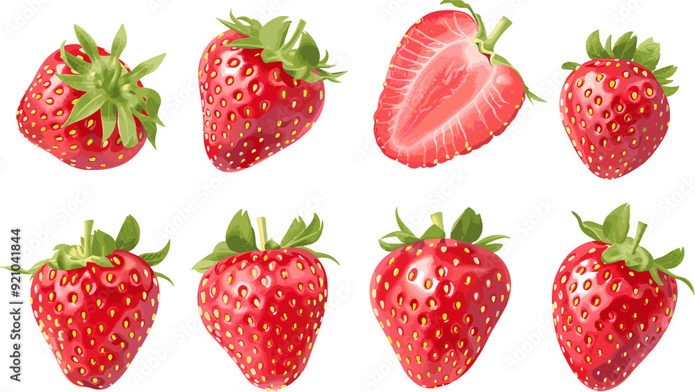 set of strawberries set of strawberries