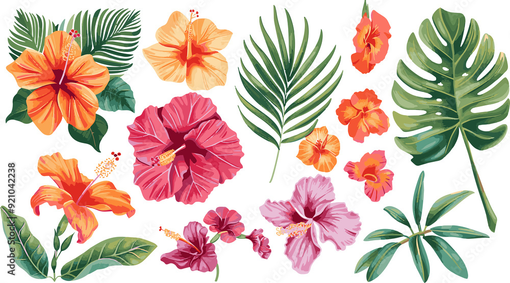 set of flowers set of flowers